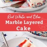 Pin image of patriotic red white and blue marble layered cake