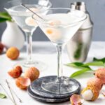 Two Lychee vodka martinis