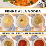 Penne a la vodka image with step by step photos on how to make the recipe