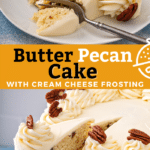 Pin image of butter pecan cake