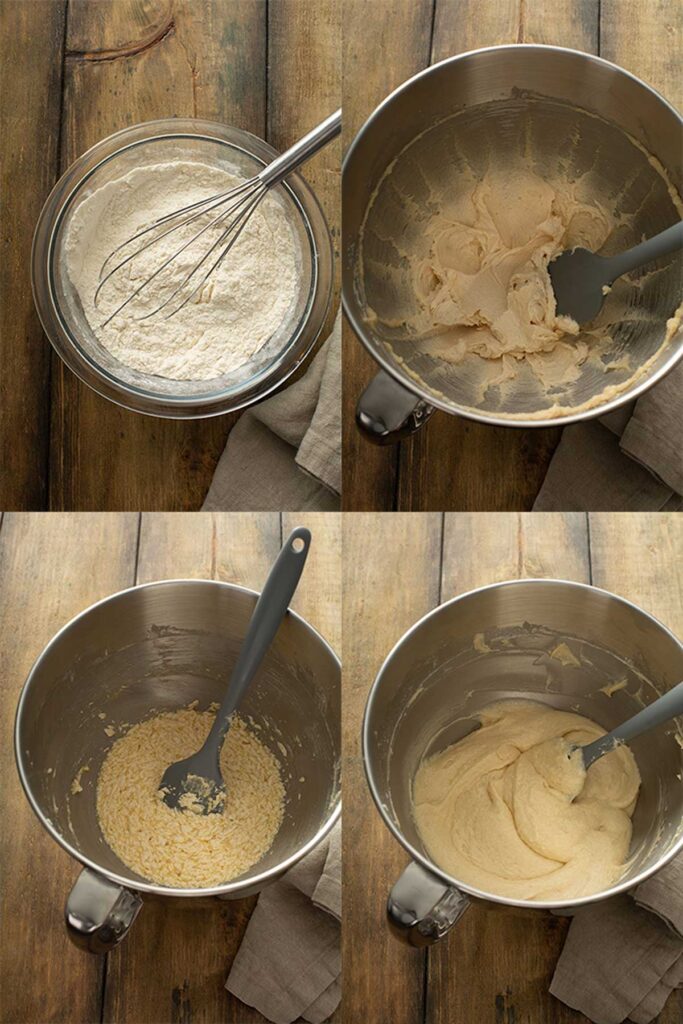 Step by step photos on making apple bread batter