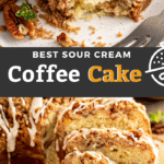 Pin image of sour cream coffee cake