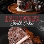 pin image of halloween skull cake