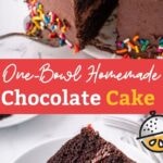 Pin image of chocolate cake recipe