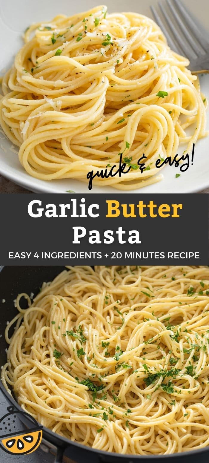 Easy Garlic Butter Pasta - Lemon Blossoms