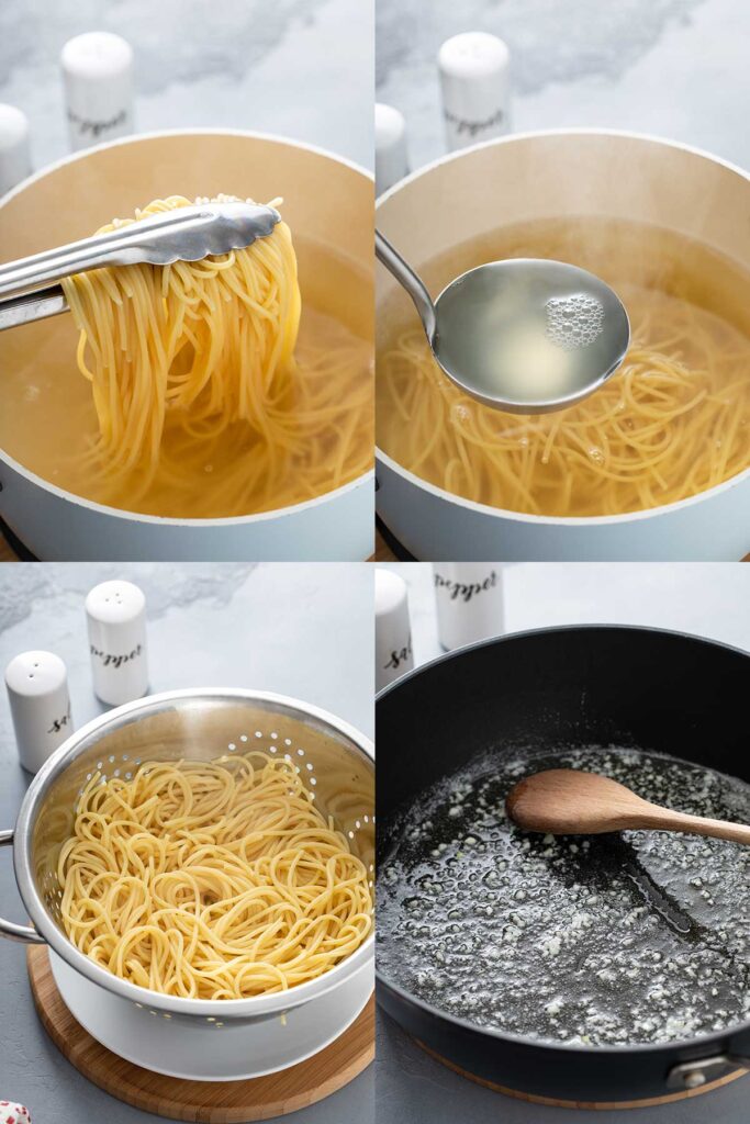 Step by step photo collage on how to make this butter pasta recipe.