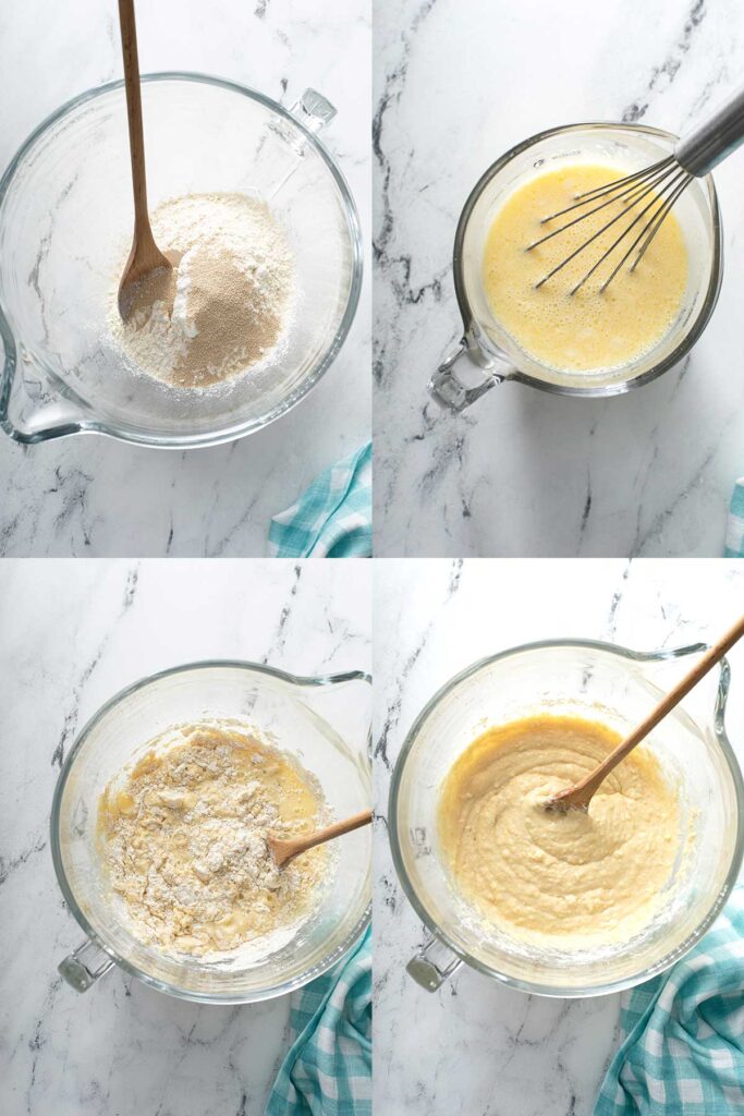 Step by step photos of how to make the sweet orange cinnamon roll dough
