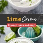 Pin image for lime crema recipe