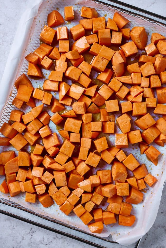 roasted sweet potatoes with maple syrup