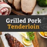 Pin image of grilled pork tenderloin