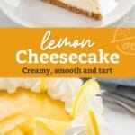 Pin image of lemon cheesecake