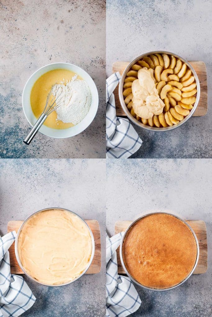Step by step photos on how to make apple upside down cake