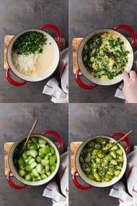step by step process of how to cook the green chiles and tomatillos
