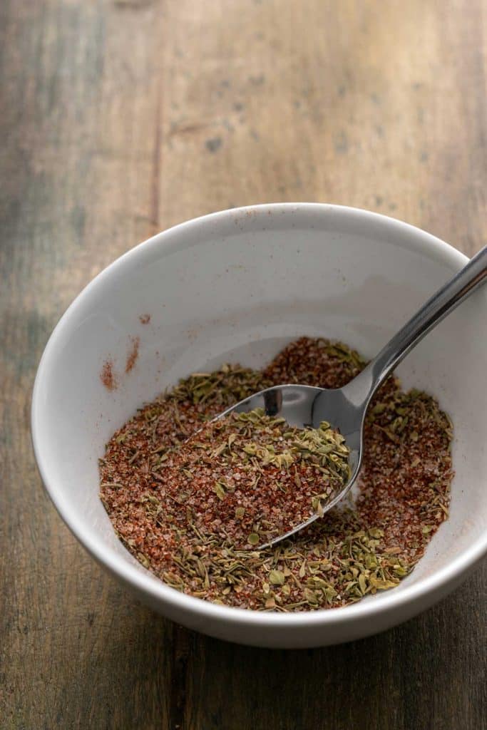 spice rub ingredients in a small bowl