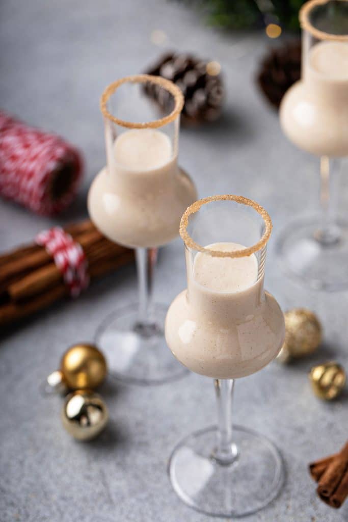 Glasses filled with coconut rum cocktail