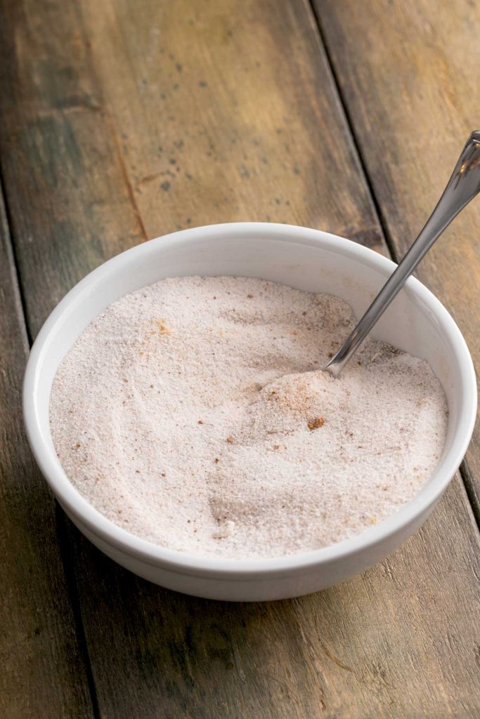 spice sugar mixture in a small bowl.