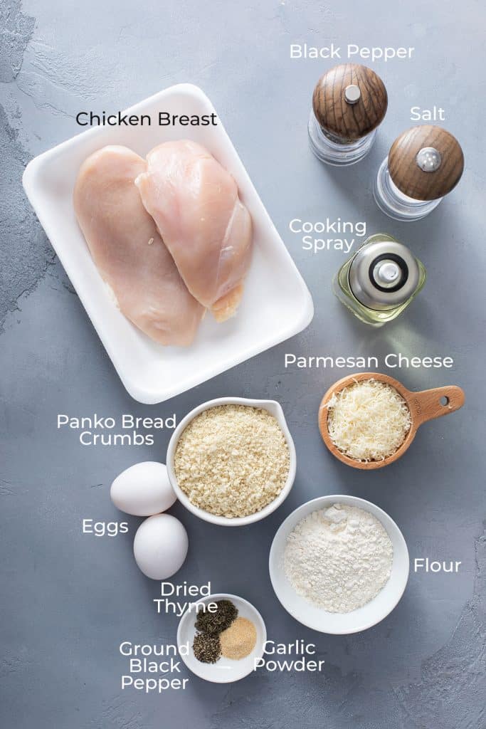 Ingredients needed to make air fryer chicken cutlets