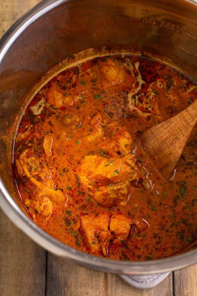 Indian chicken masala ready in an instant pot