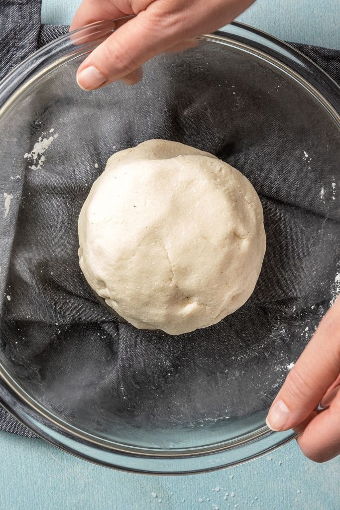 arepa dough kneaded in a bowl