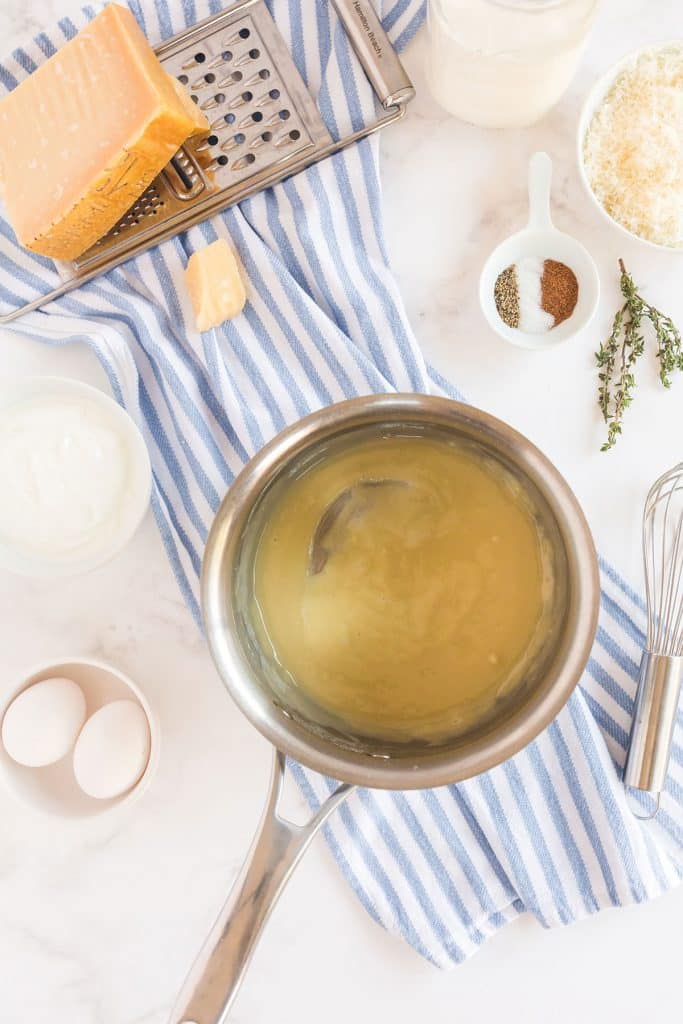 roux in a saucepan