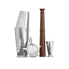 Crafthouse by Fortessa Professional Barware/Bar Tools by Charles Joly, Boston Shaker Gift Set, Silver