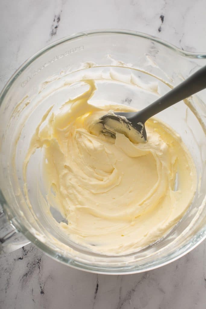 cream cheese, butter, egg, vanilla extract and salt mixed in a large bowl