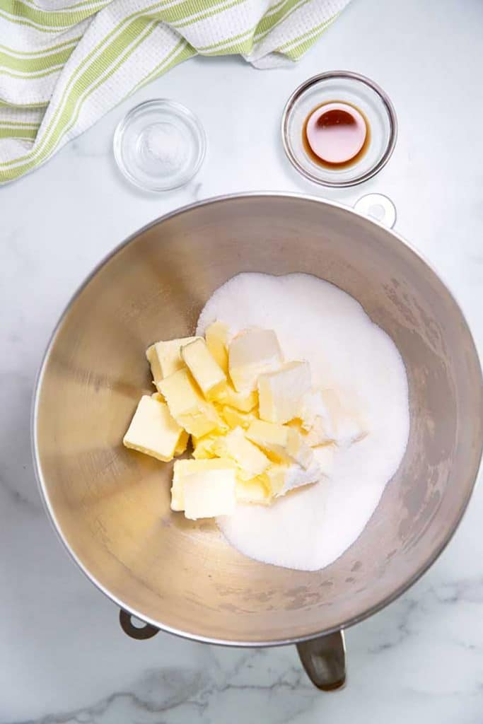 sugar and butter in a large bowl