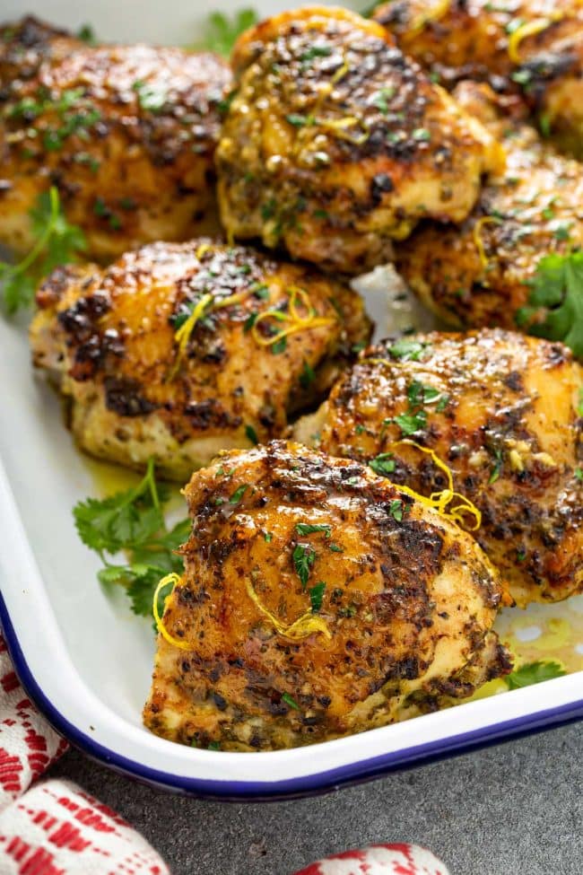 Lemon Herb Roasted Chicken Thighs