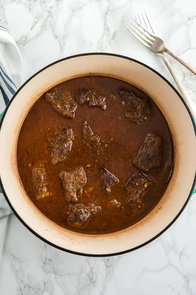 juicy chipotle beef in a pot