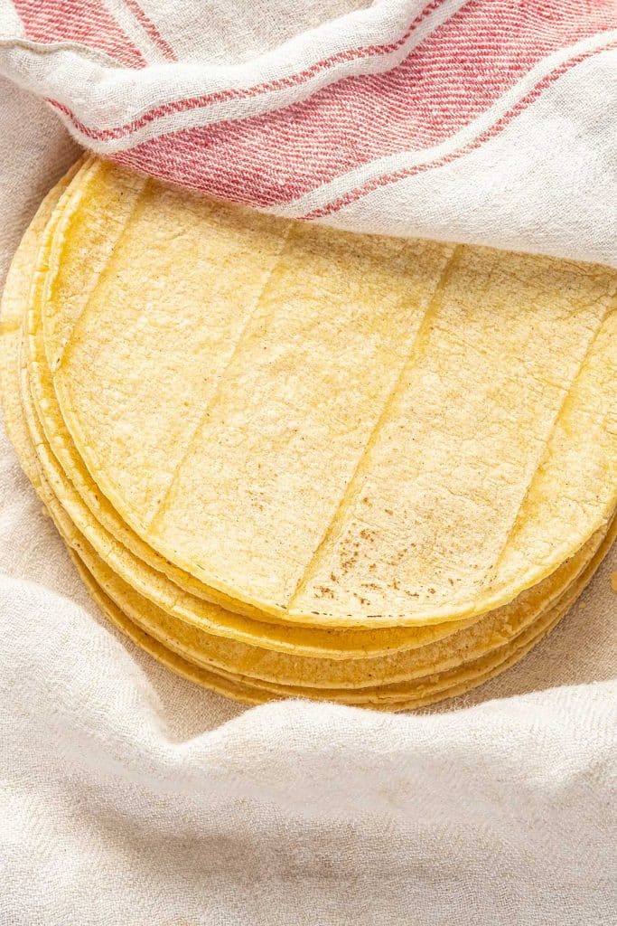 corn tortillas wrapped in a cloth