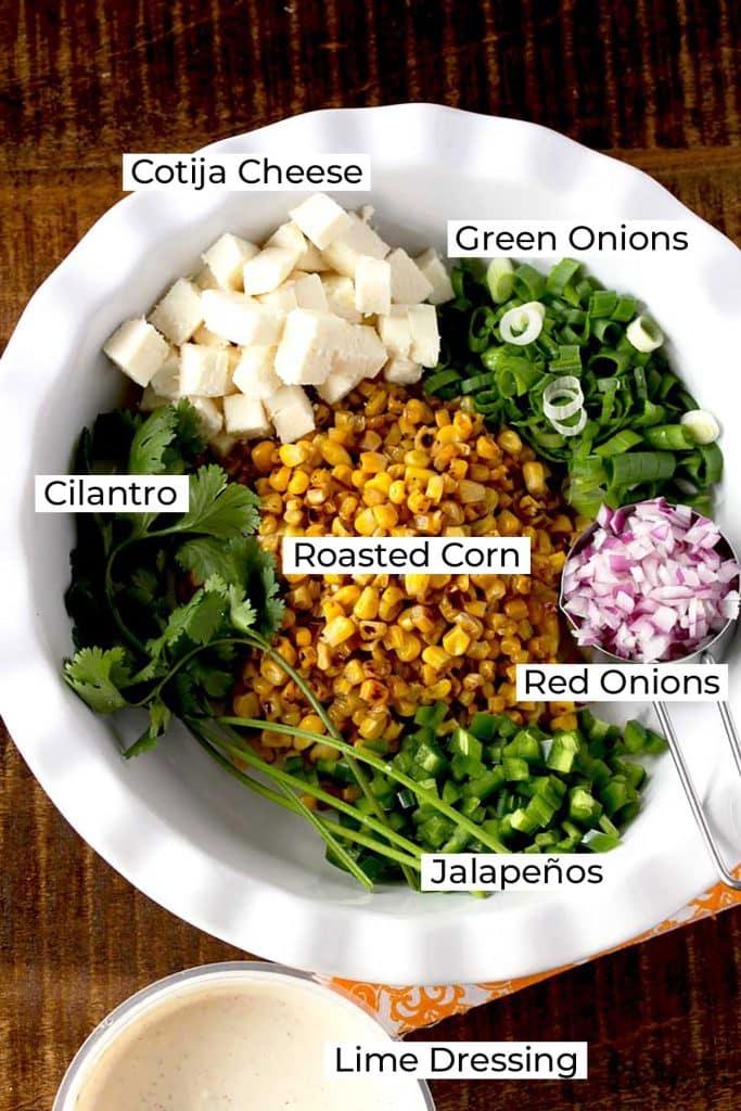 Ingredients to make Mexican corn salad