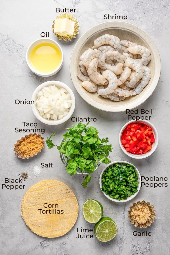 Ingredients to make Shrimp enchiladas