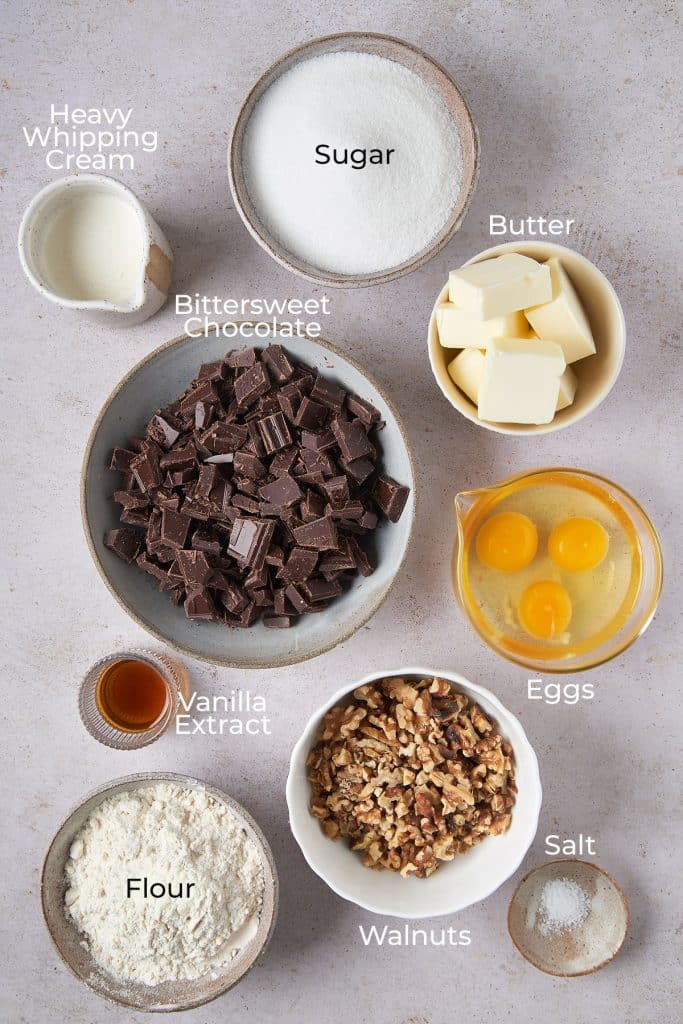 ingredients for truffle brownies
