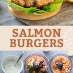 Pin image of salmon burgers