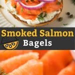 Smoked salmon bagels pin image