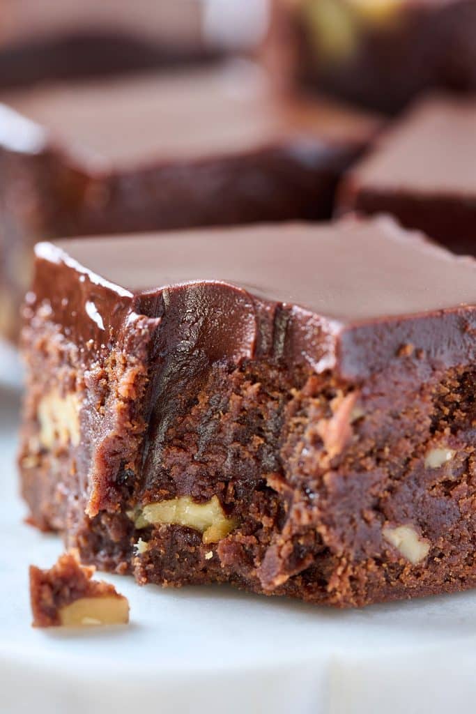 moist and fudgy brownie with walnuts