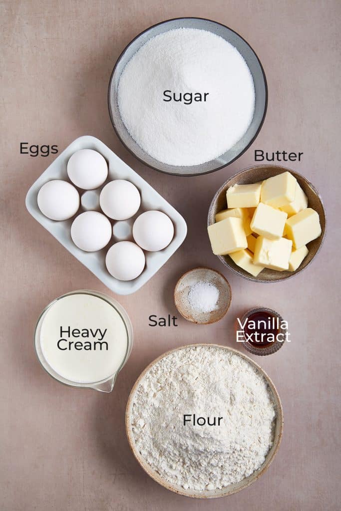 ingredients for whipping cream cake recipe