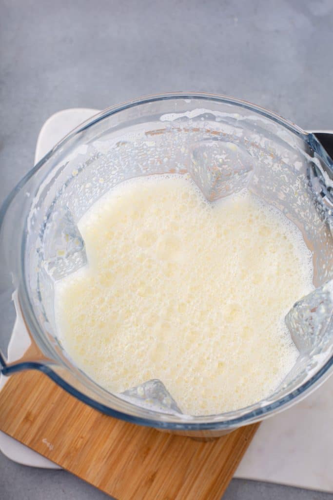 the cream corn mixture in a blender