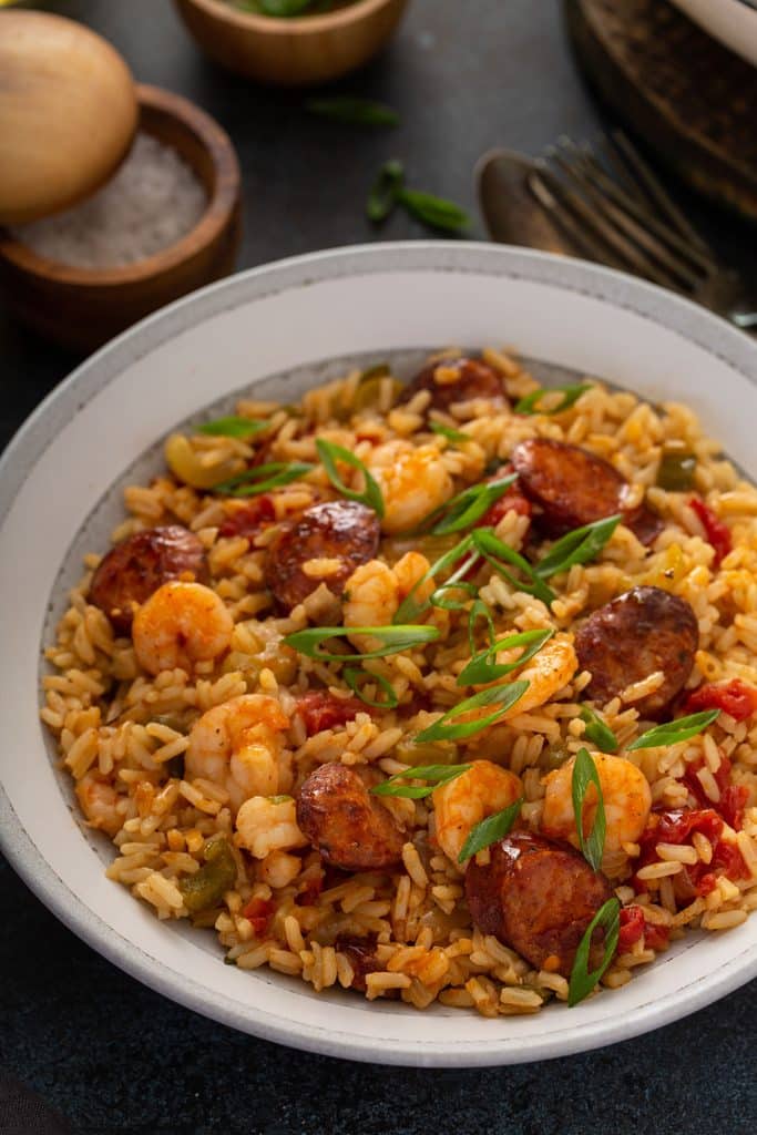 Jambalaya served in a plate