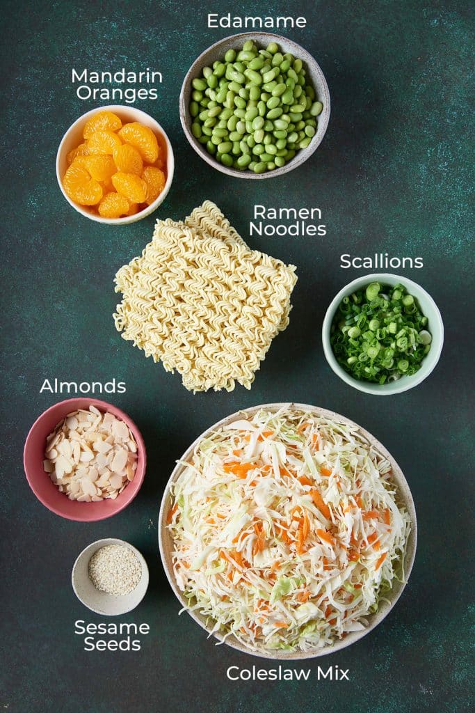 Ingredients to make Asian style Ramen Noodle Salad