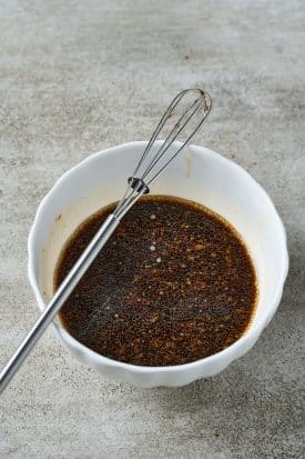 stir fry sauce in a small white bowl