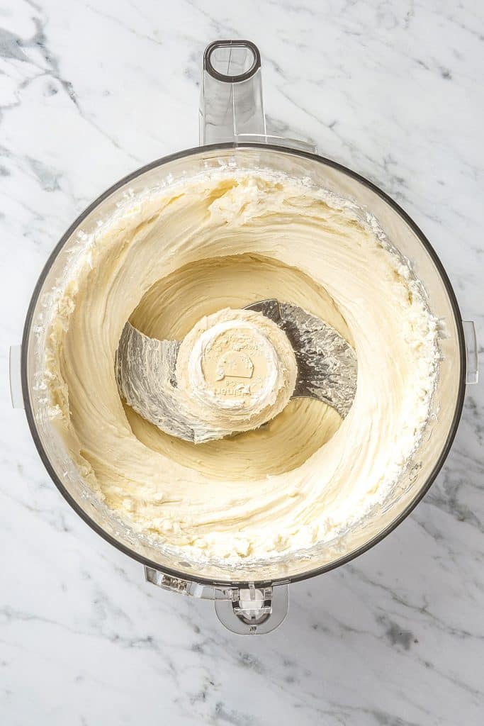 Whipped cheese in a food processor
