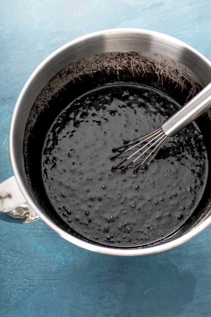 black velvet cake batter in a large mixing bowl