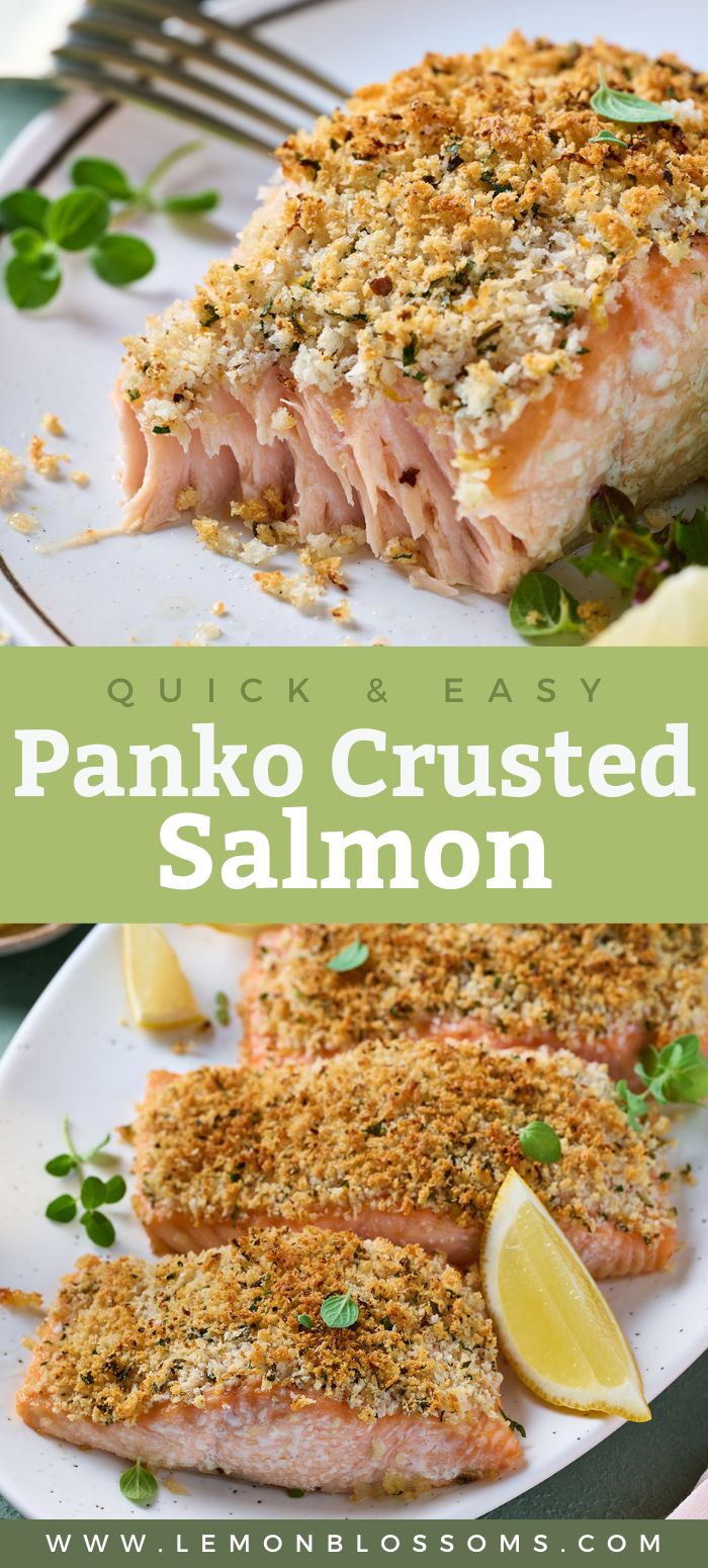 Crispy Panko Crusted Salmon - Lemon Blossoms