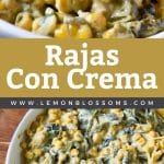 Pin image of creamy Mexican Rajas con Crema