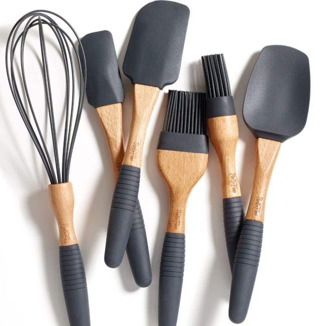 kitchen utensils set. spatulas, brush and whisk