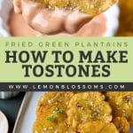 Pin title showing how to make tostones