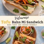Vietnamese Tofu Bahn mi sandwich pin image