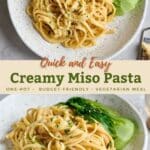 Creamy Miso pasta pin image