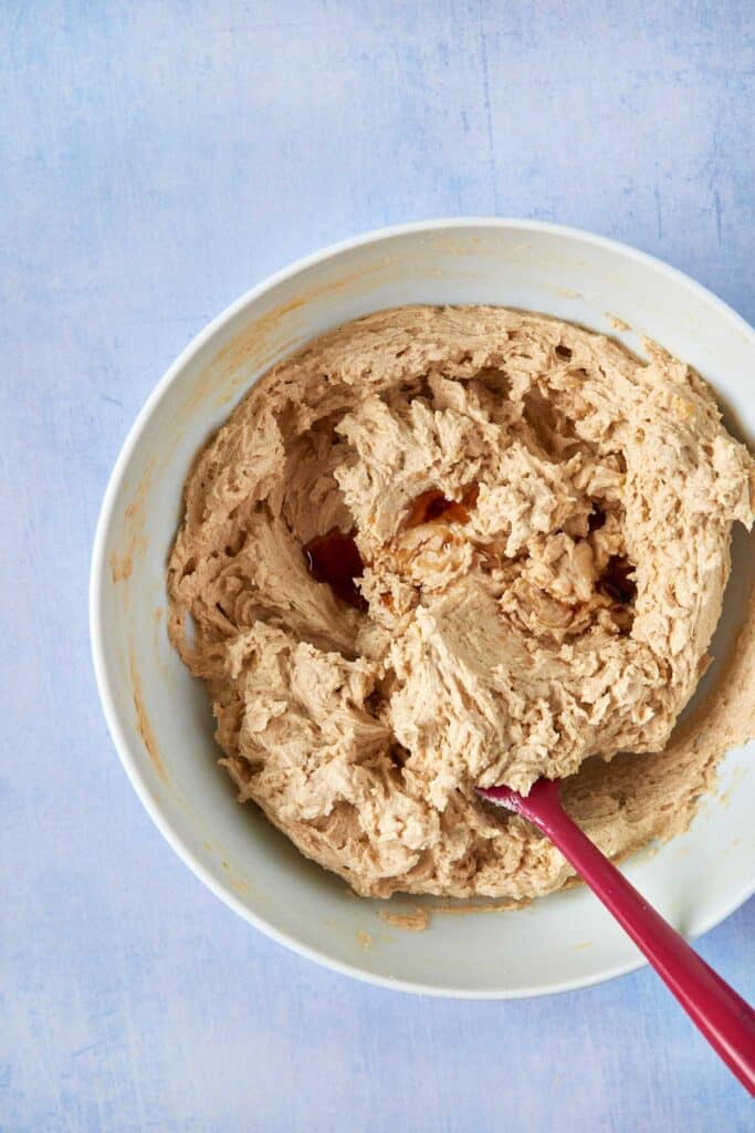 Chocolate cupcake batter in a bowl